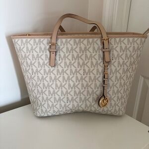 Michael Kors white tote with logo